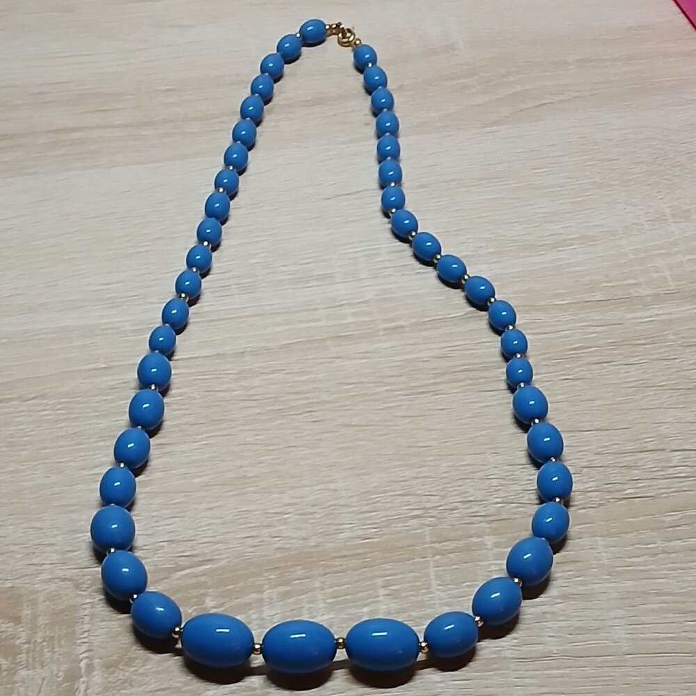 Fashion Vintage Chunky Blue Beaded Necklace Jewelry #74
